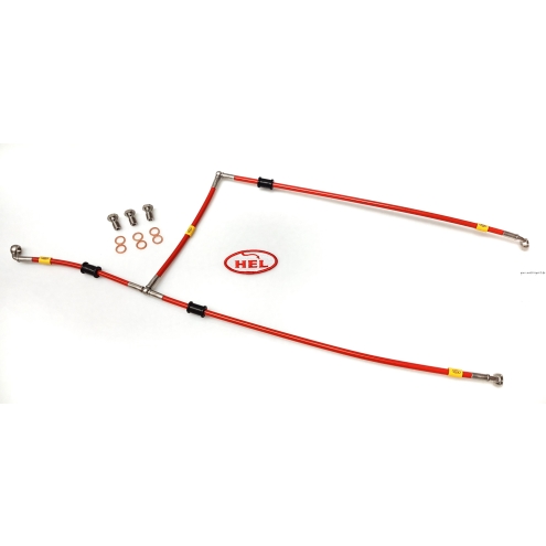 Stahlflexleitung HEL Race-Kit, KAWASAKI ZX10-R, ab 2016, 4-teilig, TEE-ELBOW, ABS-DELETE
